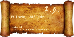Pulszky Jákó névjegykártya